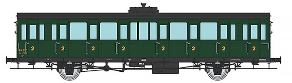 REE Modeles VB-293 - French SNCF Southwest Car, 15 meters 2nd class compartment coach SNCF ex- PO B8t n°47220, Era III